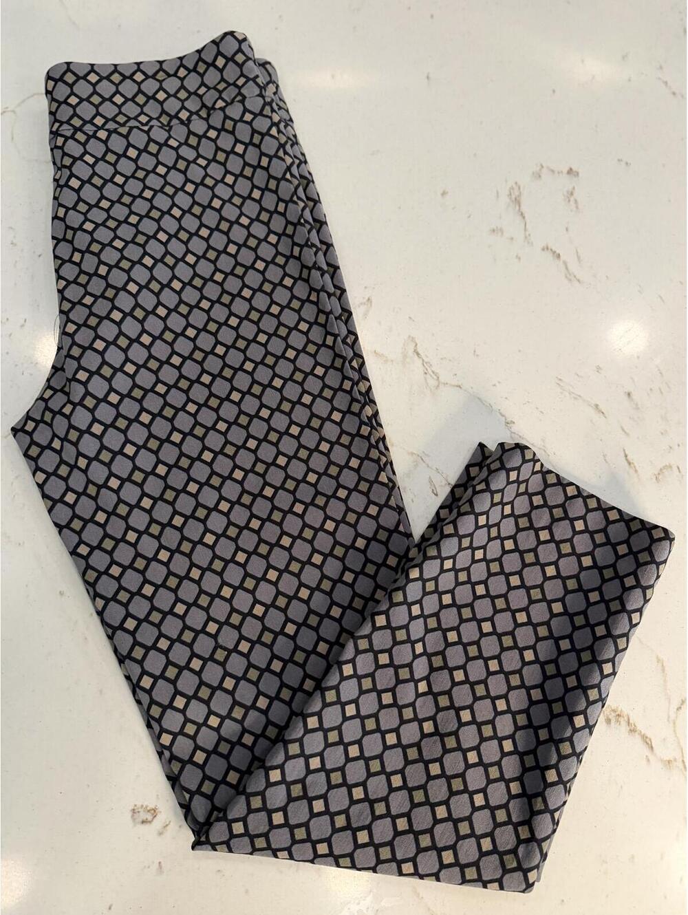 Krazy Larry Ankle Pants With Geometric Pattern Size 10
